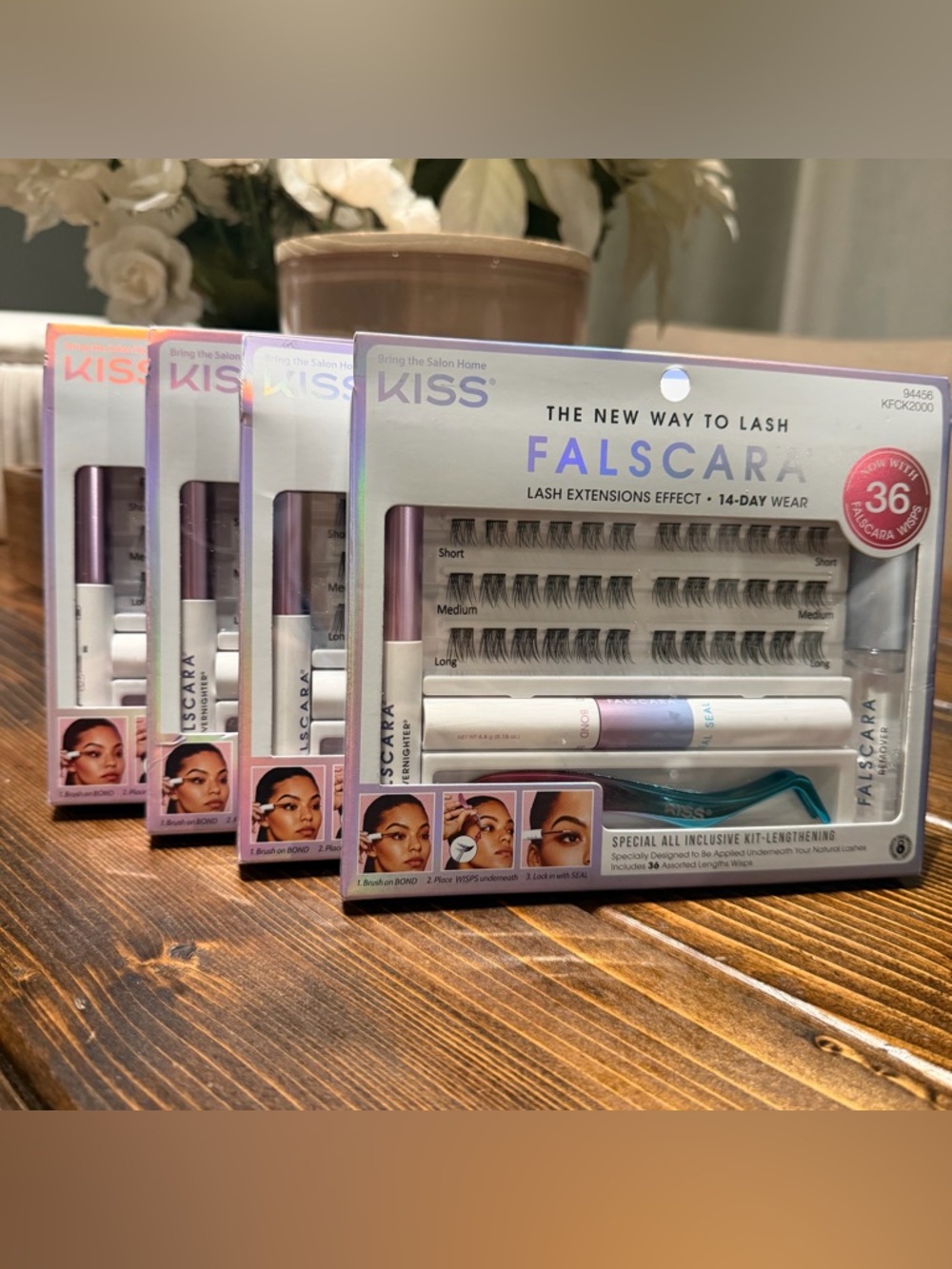 Lot of 4 KISS Products Falscara Lash Extensions Effect Eyelashes Studio Kit NEW